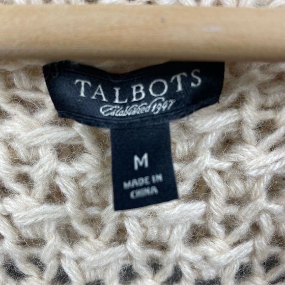 Talbots Chunky Womens Sweater Cardigan Acrylic Wool Alpaca blend Size Medium - Picture 4 of 7